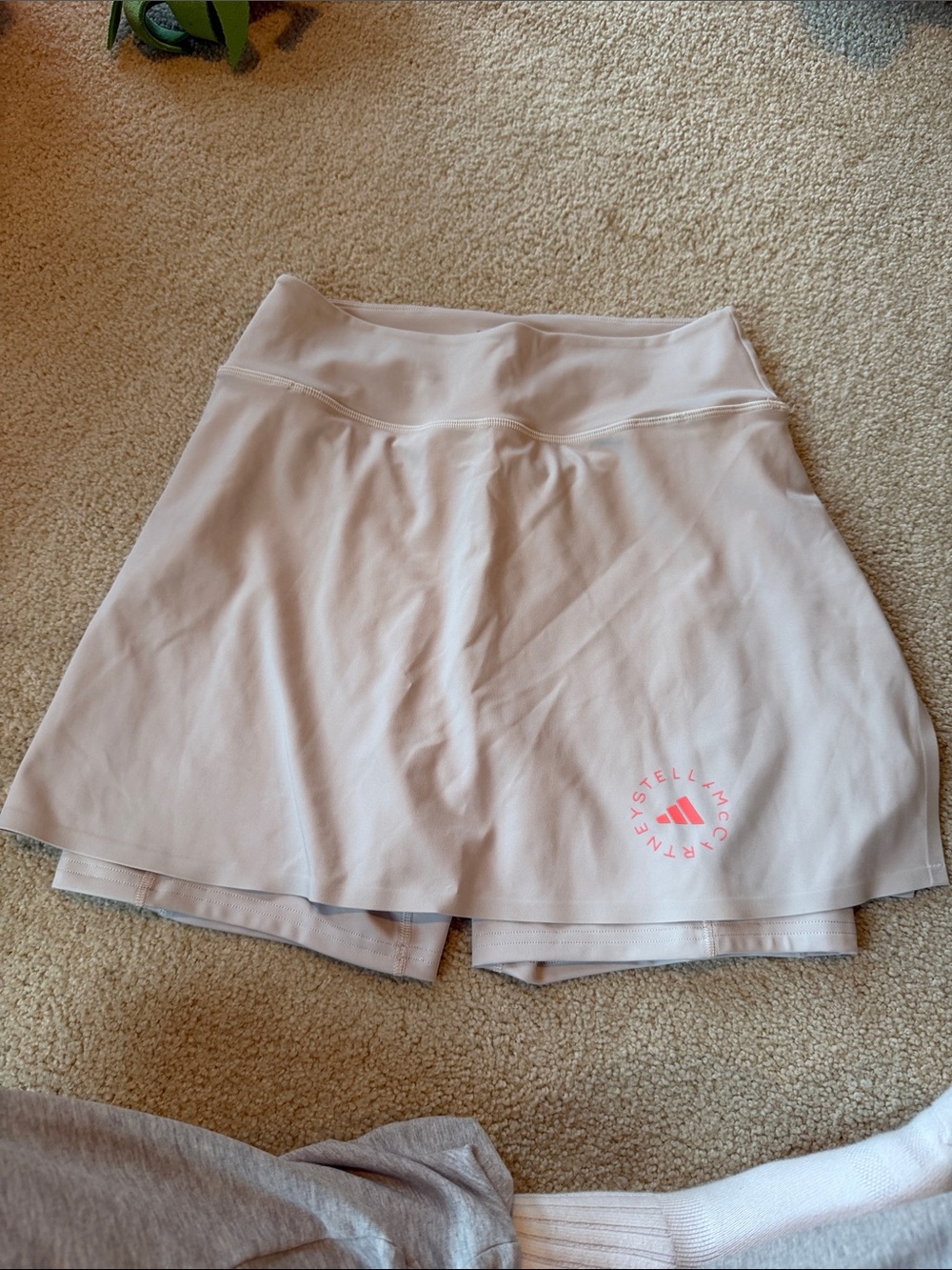 Adidas by Stella McCartney Pale Pink Athletic Skort with Logo